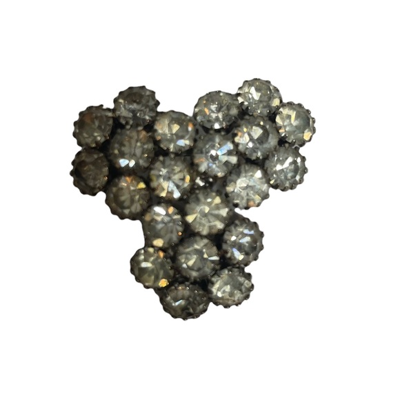 Vintage Triangular Cluster Rhinestone Brooch - Picture 8 of 10